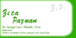 zita pazman business card