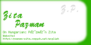 zita pazman business card